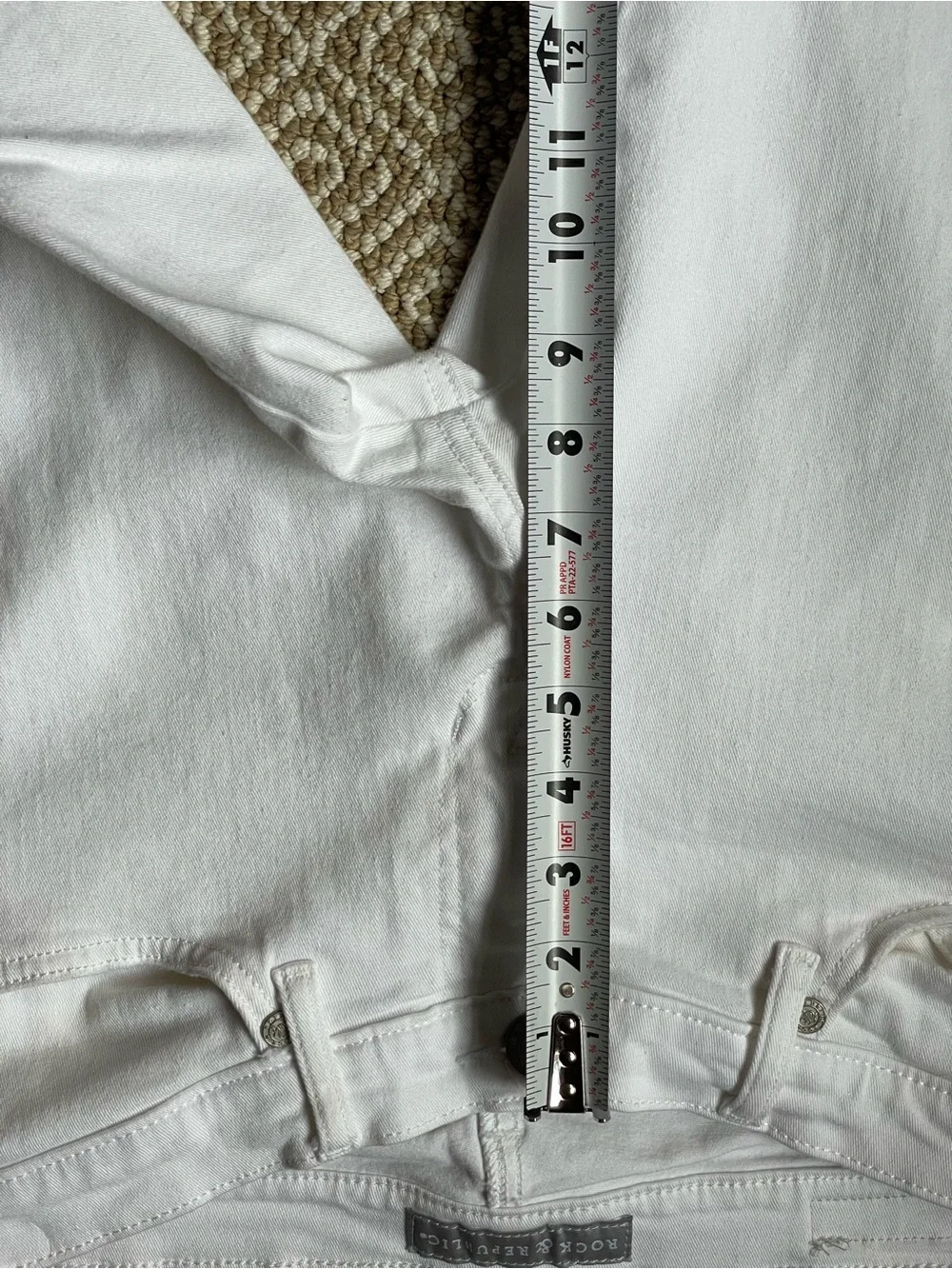 Rock & Republic Berlin White Denim Jeans Size 10M